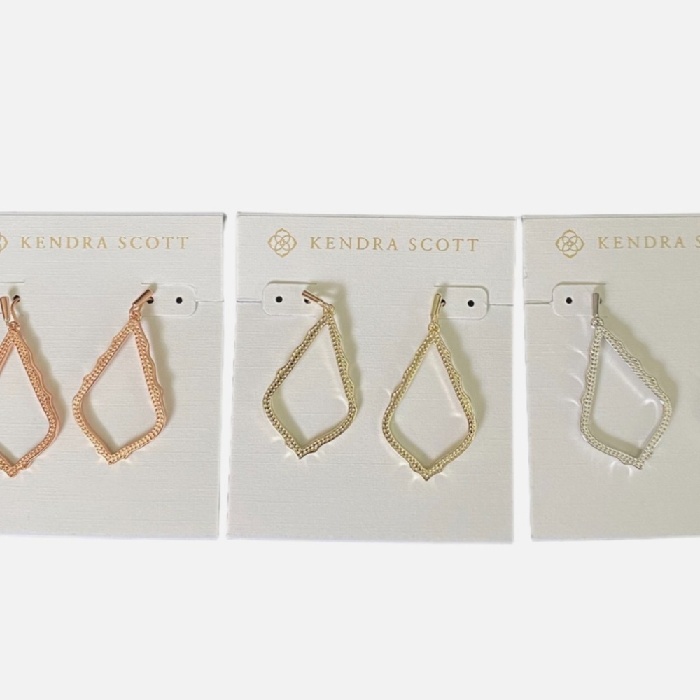 New Kendra Scott SOPHIA Gold, Silver or Rose Gold Open Metal Frame Earring Hoops